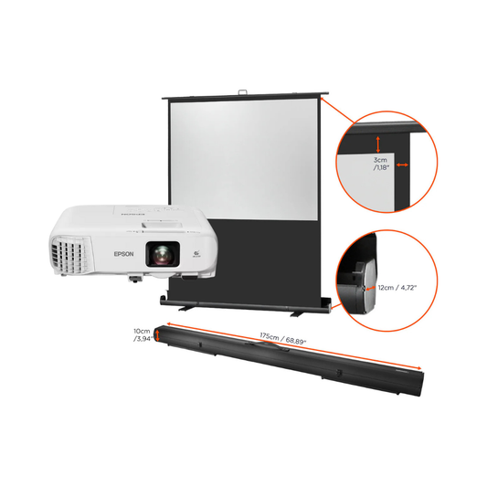 Ultra HD Projector + 79" Celexon Screen (160 x 120 cm, 4:3) — Rental