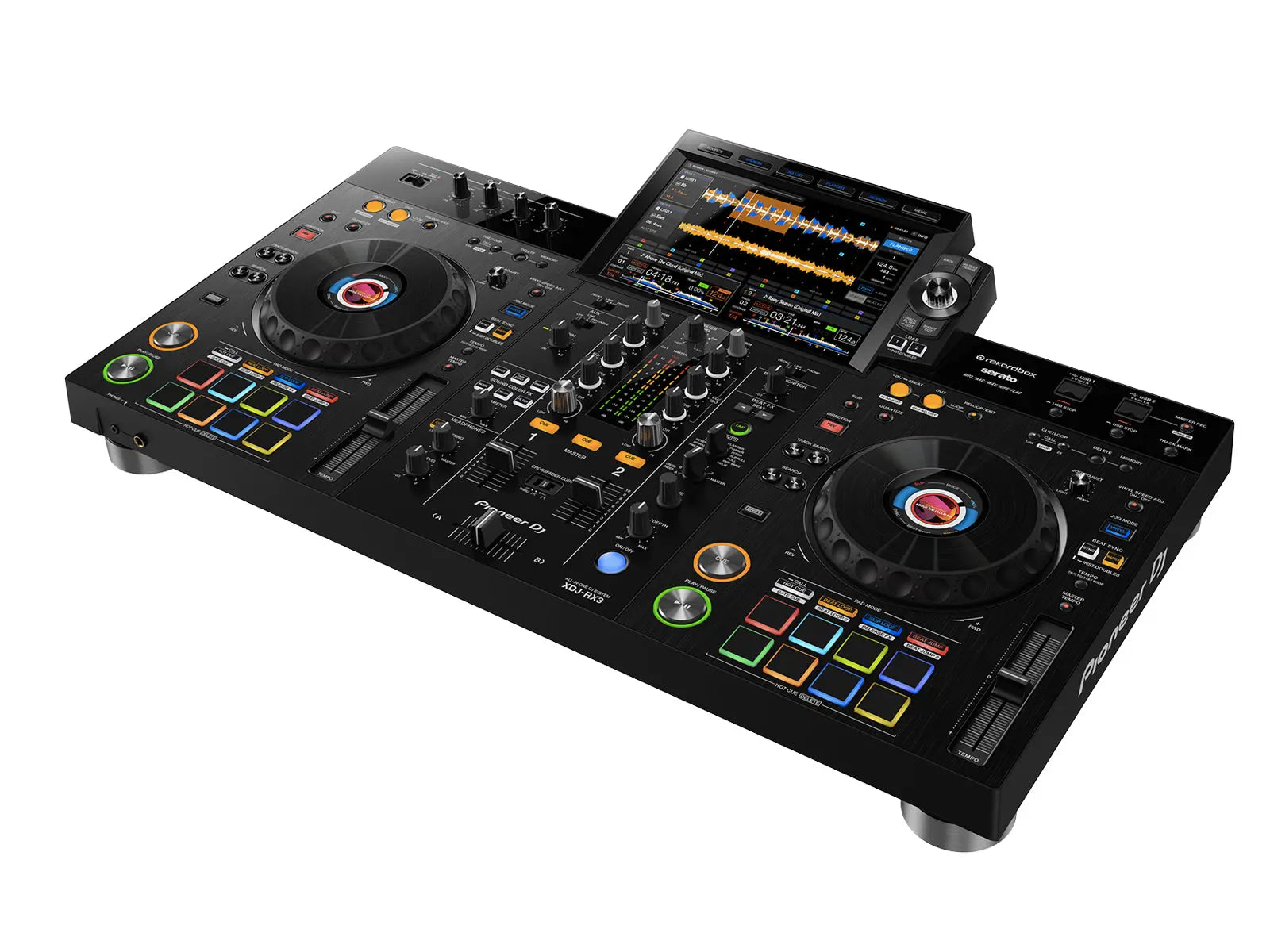 Pioneer DJ XDJ-RX3 all-in-one DJ controller with Serato, ideal for live music events and professional DJs